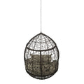 Castaic Hanging Chair With 8Ft Chain Khaki Brown Pe Rattan Iron