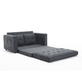 3 In 1 Upholstered Futon Sofa Convertible Sofa Bed,Foldable Tufted Loveseat With Pull Out Sleeper Couch Bed,Folding Mattres Beautiful Seat Daybed W Side Pockets And Cup Holder, Dark Gray Dark Gray Foam Fabric