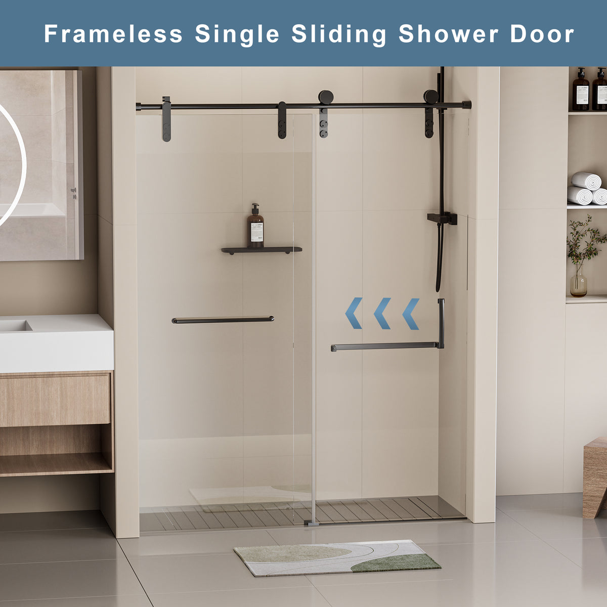 Stainless Steel Shower Door Hardware & Handles, 24D210 60Mb P Matte Black Stainless Steel