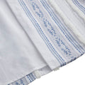 Poly Printed Curtain Panel With Tufted Stripe And Lining White Navy 50X95