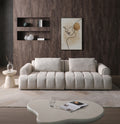 Modern Sectional Sofa, 4 Seater, Granular Fleece Velvet Upholstered Sofa Couch For Living Room Apartment Small Space, Beige Beige Polyester Wood Primary Living Space Medium Soft Cushion Back Modern Eucalyptus Foam Solid Wood 4 Seat