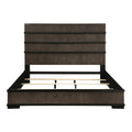 Two Tone Brown Black Finish Led Headboard King Bed 1Pc Modern Industrial Design Bedroom Furniture Box Spring Required King Black,Brown Gray Wood Bedroom Bed Frame Wood