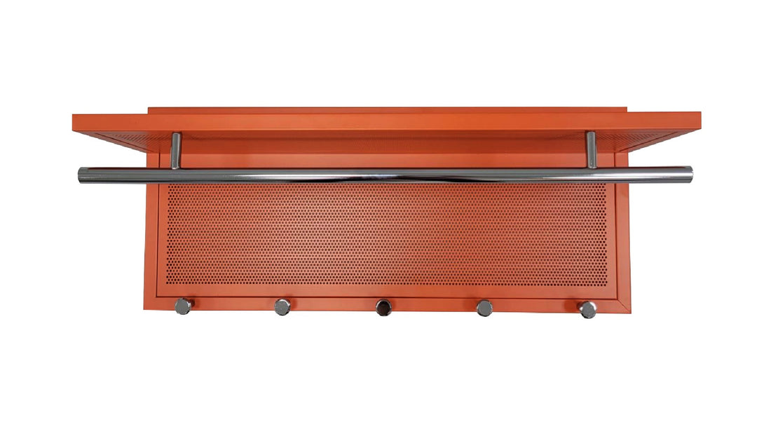 Esyspot Metal Powder Coating Hook Wall Mounted With Shelf In Orange Chrome,Orange Bedroom Contemporary Chrome Metal