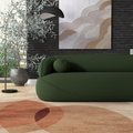 Andrew Dark Green Boucle Sofa Dark Green Wood Primary Living Space Medium Firm Mid Century Modern Foam Boucle,Solid Wood 3 Seat