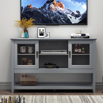 Sideboard Buffet Table With Doors,Grey Grey Primary Living Space Mdf