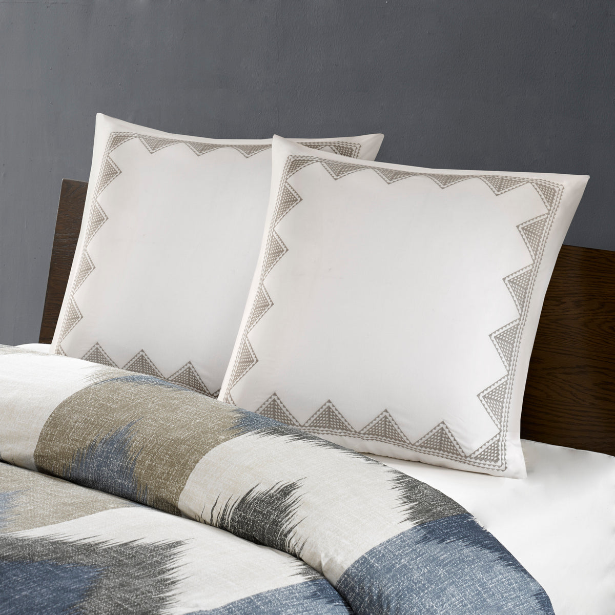Cotton Embroidered Euro Sham White Euro Sham White Cotton