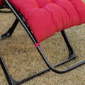 Outsunny Zero Gravity Chair, Folding Reclining Lounge Chair With Padded Cushion, Side Tray For Indoor And Outdoor, Supports Up To 264 Lbs., Red Red Steel