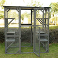 Catio Outdoor Cat Enclosure Cat Catio Cat House, Cat Cage Condo Indoor Playpen Kitty House Shelter With Multi Platforms, Waterproof Roof, Pull Out Tray 71.3