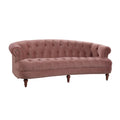 La Rosa Victorian Chesterfield Tufted Sofa, Ash Rose Pink Velvet Pink Foam Velvet 3 Seat