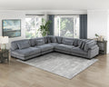 1Pc Modern Living Room Furniture Modular Armless Chair Plush Gray Corduroy Fabric Upholstery Plywood Frame, Matching Pillow Gray Wood Primary Living Space Modern Plywood 1 Seat