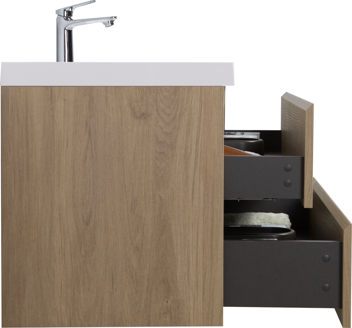 42" Floating Bathroom Vanity With Sink, Modern Wall Mounted Bathroom Storage Vanity Cabinet With Resin Top Basin And Soft Close Drawers, Natural Oak 24V11 42No White Oak Wood