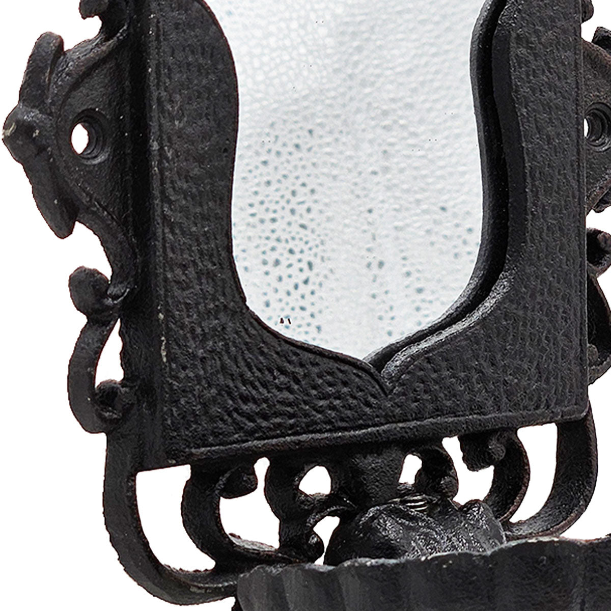 6.3X3.9X8.2" Black Cast Iron Soap Dishes With Mirror Black Iron