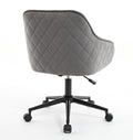 Velvet Office Desk Chair, Modern Home Desk Chair With Wheelsvanity Chairs For Living Room, Bedroom,Study Room Grey Black Foam Polyester Blend