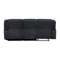 2 Piece Reclining Sectional With Right Chaise Chenille Fabric Upholstery Drop Down Cup Holders Modern Living Room Furniture Ebony Chenille Primary Living Space Plywood,Solid Wood 3 Seat