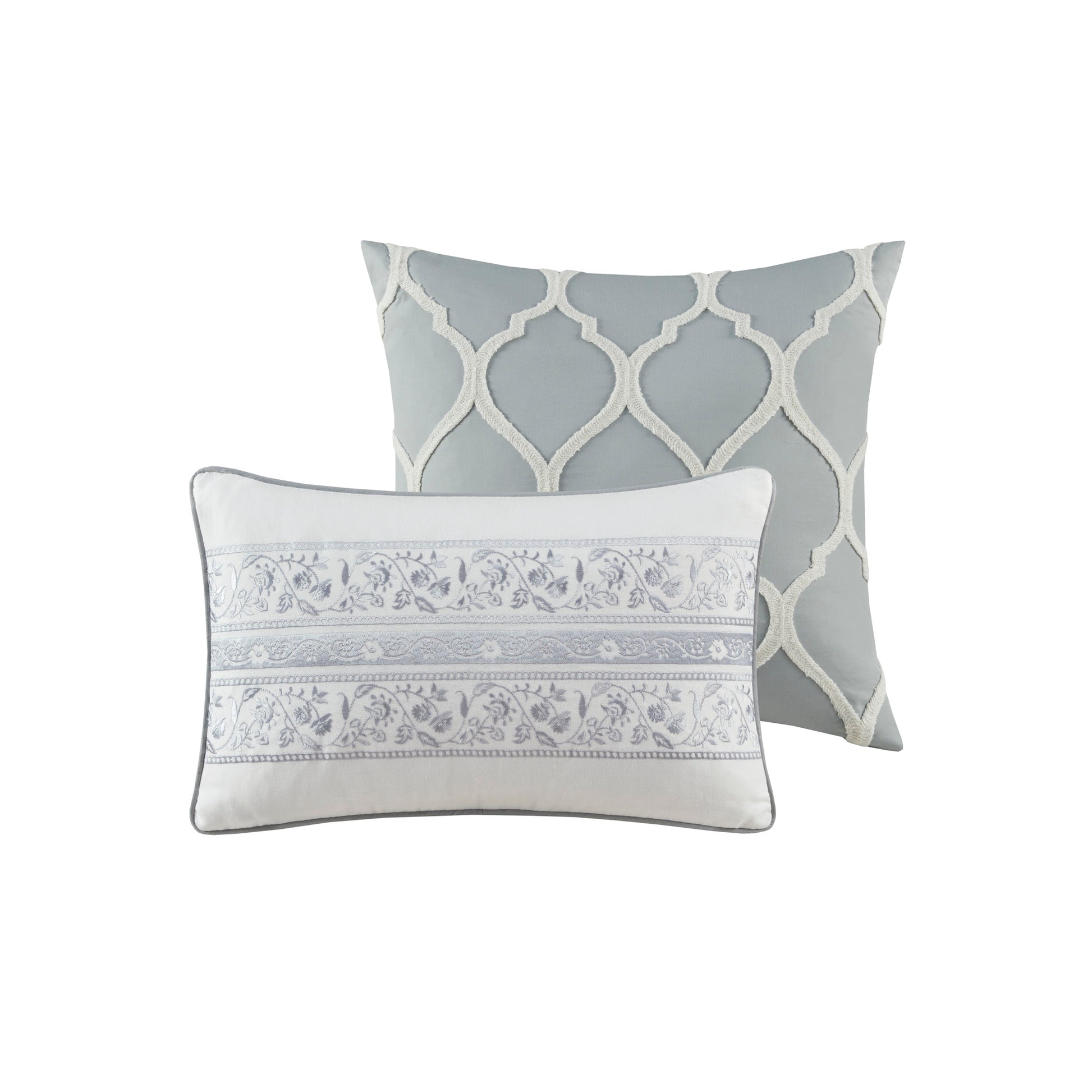 6 Piece Cotton Comforter Set Grey King King Grey Cotton