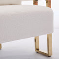 Ts Teddy Velvet Upholstered Metal Foot Sofas White Gold Teddy 1 Seat