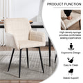 Dining Chairs Set Of 2, Upholstered Kitchen Chairs With Comfortable Seat, Velvet Dining Chairs With Armrests, Easy To Assemble And Clean, For Dining Room, Kitchen, Living Room, Cream Color Cream