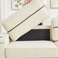 86.5 Inch Sofa Couch Deep Seat Sofa With Two Storage Spaces, T Pyce Charging Portsusb Charging Ports & 2 Cup ,Corduroy 3 Seater Couch, Modern Sofas For Living Room Beige Foam Corduroy 3 Seat