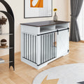 Wf005 Wh,The Dog Cage Has A Large Space White Linen