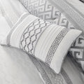 7 Piece Comforter Set Grey Queen Queen Grey Polyester