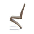 Tony Brown Dining Chairs Kit Of 2 Polyurethane Solid Brown Beige Dining Room Foam Wipe Clean Rectangular Modern Side Chair Solid Back Set Of 2 Metal Pu
