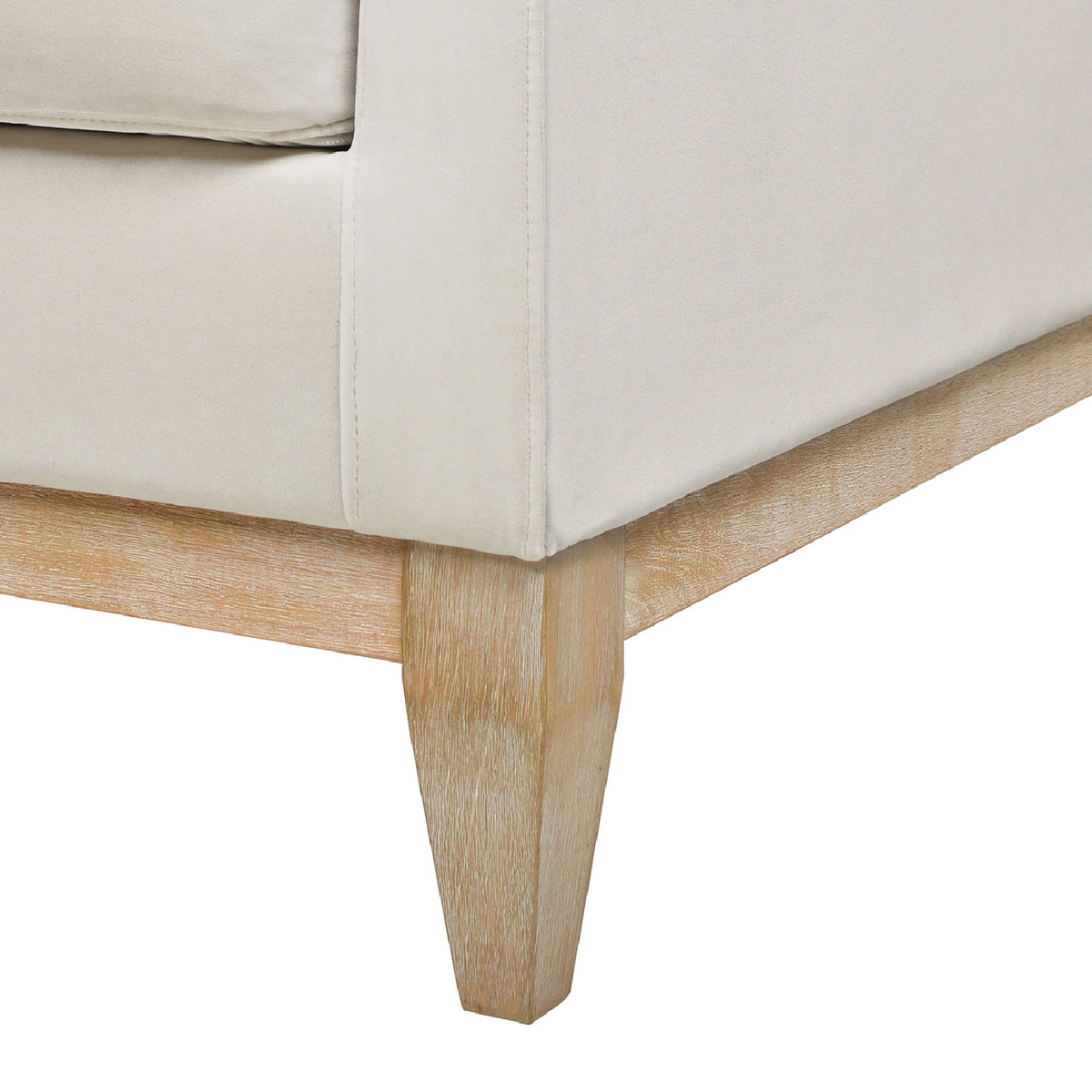 Knox 36" Modern Farmhouse Arm Chair, French Beige Performance Velvet Beige Foam Velvet