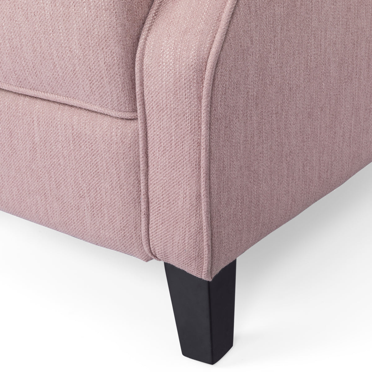 28" Wide Manual Wing Chair Recliner Light Pink Fabric