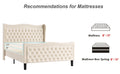 Lift Up Velvet Beige Queen Size Bed Box Spring Not Required Queen Beige Wood Light Brown Bedroom American Design Poplar Slat Beds Foam Velvet Upholstered
