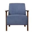 Modern Design 1Pc Accent Chair Blue Corduroy Seat Cushions Solid Wood Living Room Furniture Blue Primary Living Space Contemporary,Modern Plywood,Solid Wood