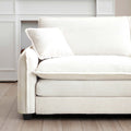 Oversized Modular Cushioned Sofa,With 3 Ottomans To Work As Sleeper Sofa Beds, 3 Seater Sofa With 3 Footstools, Beige Corduroy Fabric Beige Corduroy 3 Seat