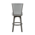 Gray Finish Set Of 2 Pub Height Chairs Swivel Seat Tufted Fabric Upholstered Solid Wood Dining Furniture Transitional Style Gray Dining Room Transitional Solid Wood