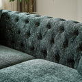 60 Inch Chenille Pull Buckle Design Sofa For Living Room,Buttons Tufted With Copper Nail Decoration Armrest, Modern Couch Upholstered Button And Metal Legs Green Foam Chenille 2 Seat