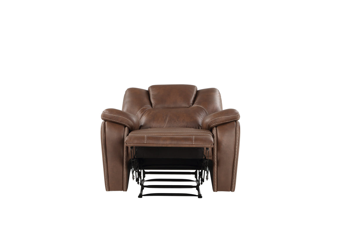 Katrine 3 Piece Living Room Set Brown Dark Brown Fabric