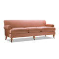 Alana Lawson Three Cushion Tightback Sofa, Peach Orange Velvet Orange Foam Velvet 3 Seat