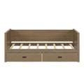 Twin Size Solid Wood Daybed With Two Drwaers For Kids Teens Dorm Bedroom Multipurpose Guest Room Or Home, Walnut Box Spring Not Required Twin Walnut Wood Bedroom Pine Wood