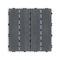 Patio Floor Tiles Pack Of 11 Wpc Wood Plastic Composite Patio Deck Tiles Diy Interlocking Decking Tiles, Quick Deck Floor Tile, Court Tile, Water Resistant Indoor Outdoor 11.8
