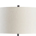 Nila 35 Inch Table Lamp, Antique Black Metal, 3 Way Switch, Drum Shade Black Fabric Metal