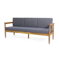 Gavin 3 Seater Dark Grey Wood Fabric
