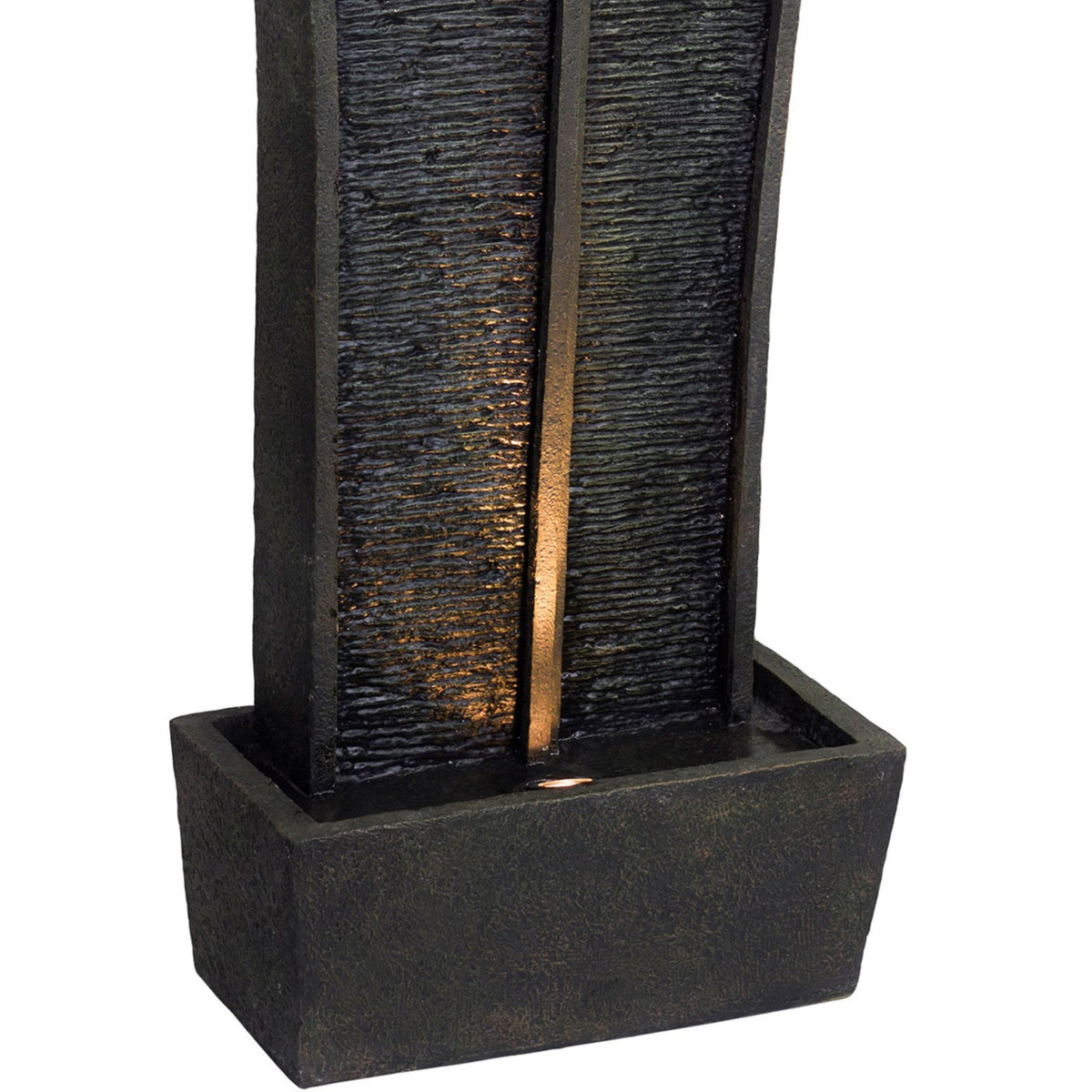 41.5" Tall Polyresin Indoor Outdoor Fountain With Led Light, Tower Design Grey Polyresin