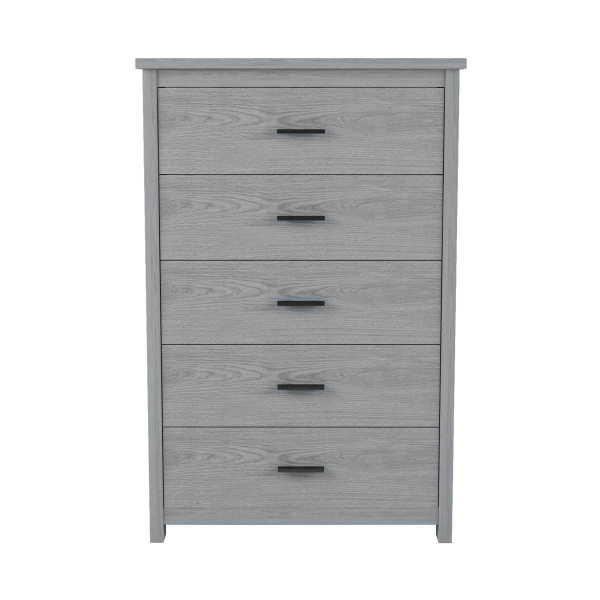 Retro American Country Style Wooden Dresser With 5 Drawer, Storage Cabinet For Bedroom, Light Gray Light Gray Particle Board Mdf