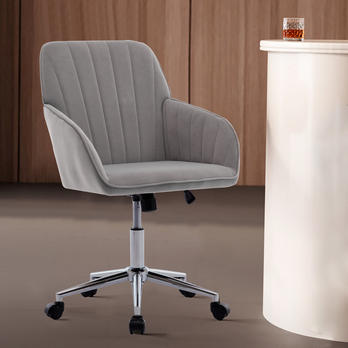 Ty Office Chair Gray Velvet