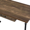 Endang Weathered Oak & Black Finish Writing Desk Black,Oak Metal,Synthetic Wood