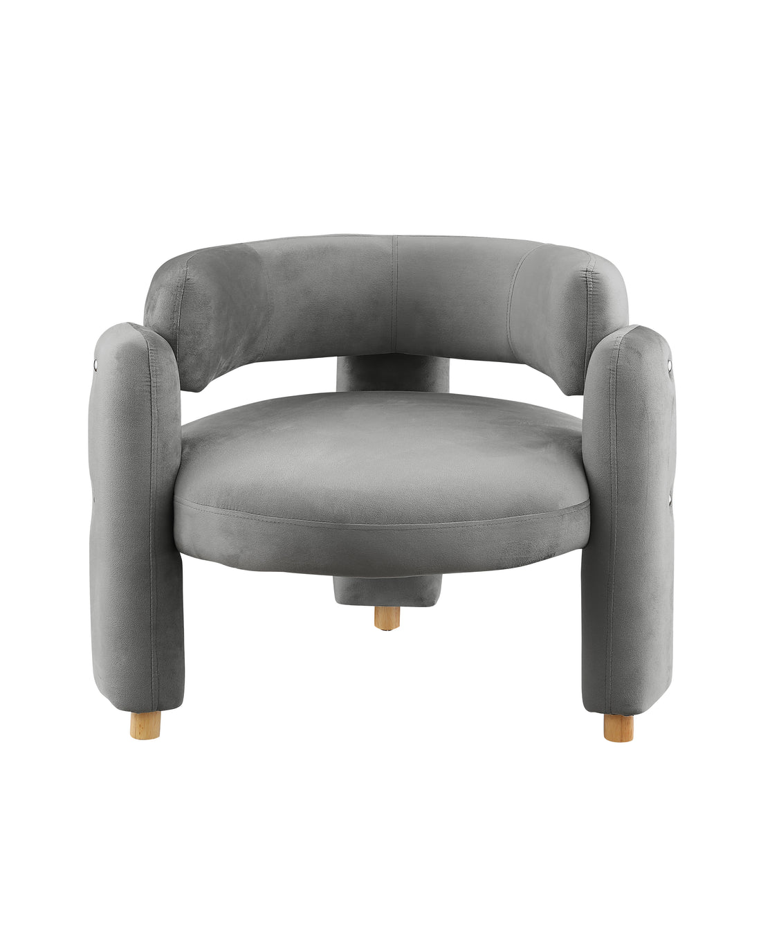Accent Chair Grey Fabric