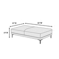 Modern Antique Gray Large Ottoman Metal Legs 1Pc Cocktail Ottoman Living Room Antique Gray Faux Leather Primary Living Space Grey Contemporary,Modern Rectangle Bonded Leather