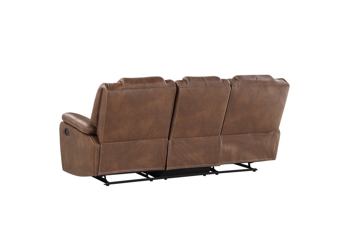 Katrine 3 Piece Living Room Set Brown Dark Brown Fabric