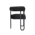 Coolmore Contemporary Designed Velvet Fabric Upholstered Accent Dining Chair Barrel Side Chairs Kitchen Armchair For Living Room Set Of 2 Black Chenille Black Dining Room Foam Chenille