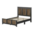 4 Pieces Bedroom Sets, Full Size Farmhouse Platform Bed With Wooden Strip Decoration, Storage Nightstand And Dresser With Metal Handle, Black Full Black 4 Piece Set Particle Board