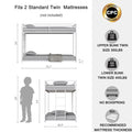 Same As B083P160613 Adam Twin Over Twin Metal Bunk, White Twin Box Spring Not Required White Metal Bedroom Bed Frame Metal Metal