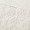 Tufted Cotton Chenille Medallion Fringe Coverlet Mini Set Off White Twin Twin Xl Twin Off White Cotton