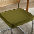 Mid Century Modern Dining Chairs Set Of 2, Velvet Accent Chairs With Natural Cane Back & Stainless Chrome Base, Famous Breuer Designed Chairs, Upholstered Rattan Kitchen Chairs,Olive Green Olive Green Dining Room Classic Dining Chairs Set Of 2 Foam
